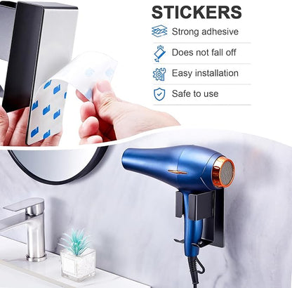 Hair Straightener Holder Wall Mounted Blow Dryer Holder, Blow Dryer and Curling - Image 7