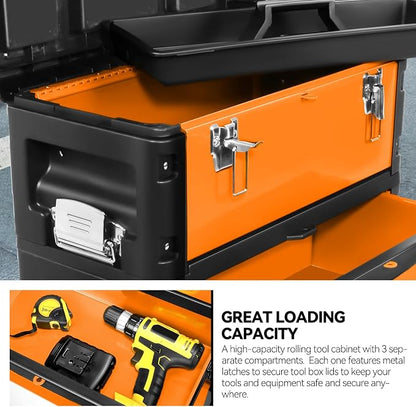 Auto Dynasty Stackable Tool Box 3-Tier Tool Separate Organizer Rolling Tool - Image 3