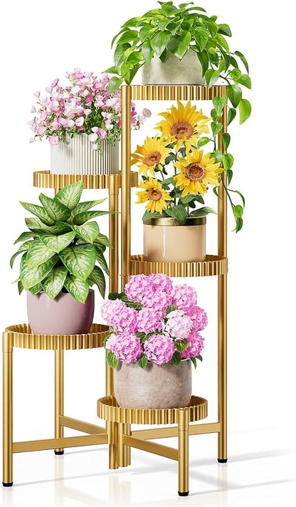 5 Tier Large Plant Stand Indoor, 7.9 Inch Wide Tall Corner Metal Plant Stands by Unknown