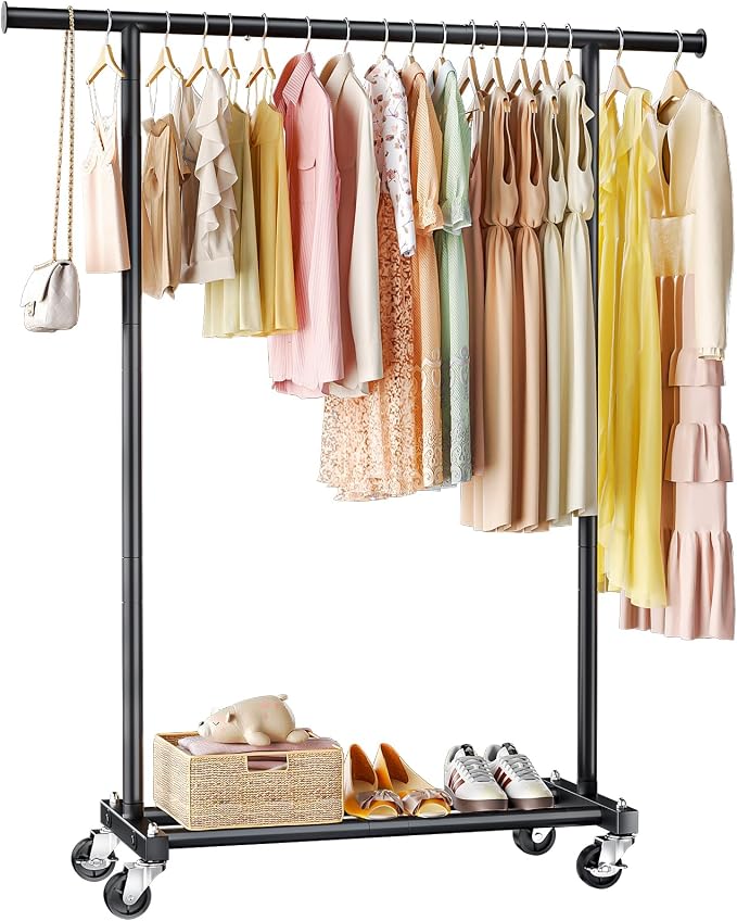 Clothing Rack for Hanging Clothes, Metal Garment Hanger Rack by JIEJIERUI