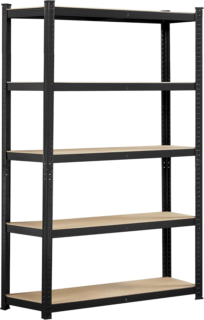 Topeakmart 5 Tier Metal Storage Shelving Unit, 35.5x12x71 Inch Black | by Topeakmart