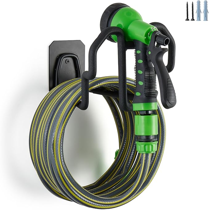 Heavy Duty Garden Hose Holder Wall Mount by GritVibe