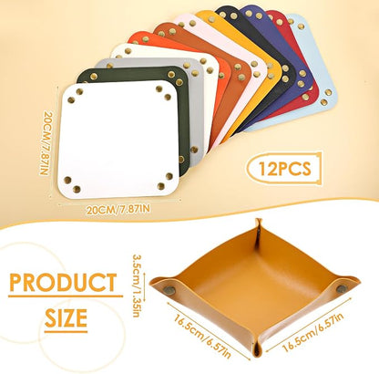 12 Pcs Leather Valet Trays, Key Tray - Image 2