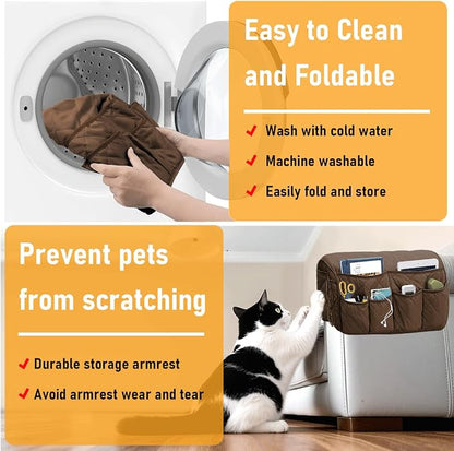 Armchair Caddy, Sofa Armrest Organizer, Non Slip Recliner Organizer, Remote - Image 5