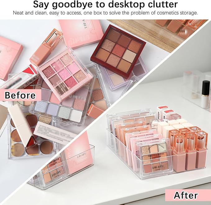2 Pack Makeup Organizer for Eyeshadow Palette and Lipstick Organizer, 7 Section - Image 7
