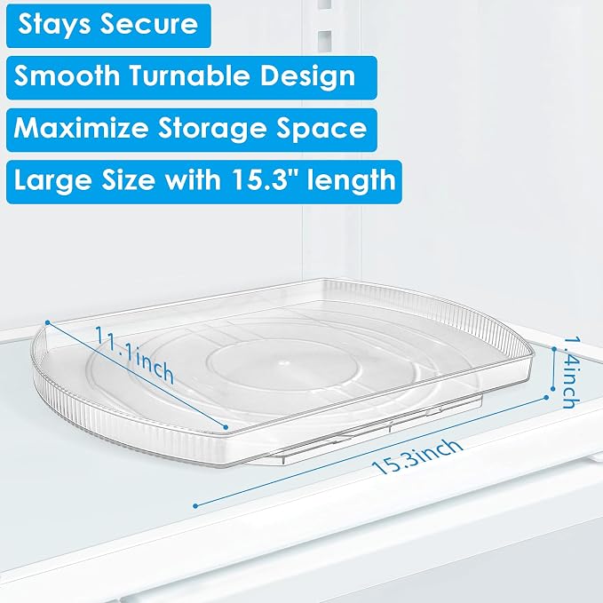 FIRJOY Lazy Susan Turntable for Refrigerator, Square Turntable Organizer for - Image 7