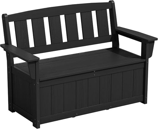 SERWALL HDPE Outdoor Storage Bench, All-Weather Deck Box by SERWALL