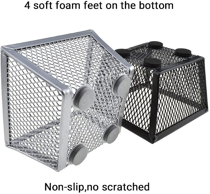 HAHIYO Stackable Paper Clip Mesh Holder Cup 2.2" Height 4 Pack Sturdy Paperclip - Image 5