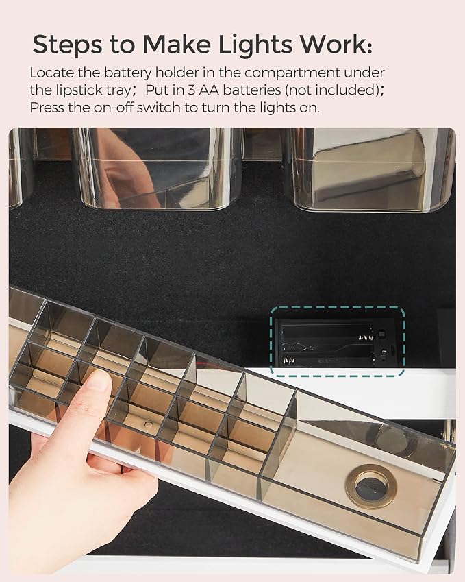 SONGMICS Mirror Jewelry Cabinet Armoire Organizer, Wall or Door Mount Storage - Image 7