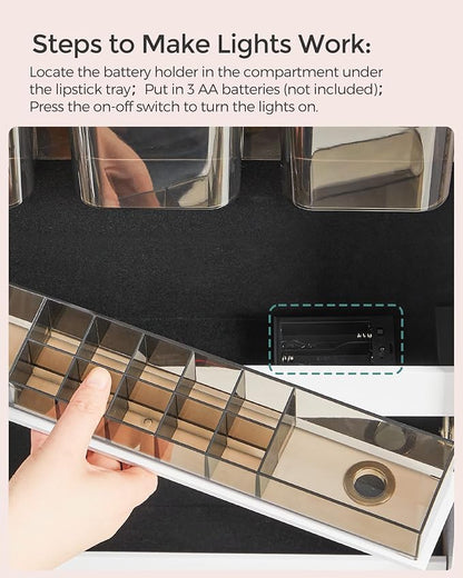 SONGMICS Mirror Jewelry Cabinet Armoire Organizer, Wall or Door Mount Storage - Image 7
