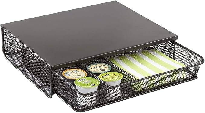 Safco Coffee and Sugar Organizer 3274BL Hospitality Tray, & Hotel, 1 Drawer - Image 4