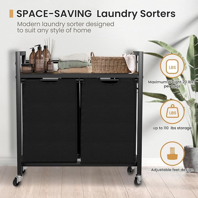 Laundry Hamper, Laundry Basket, Laundry Sorter - Image 7