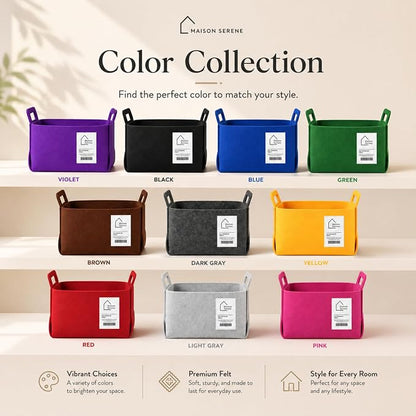 Collapsible Felt BROWN Storage Basket - Image 7