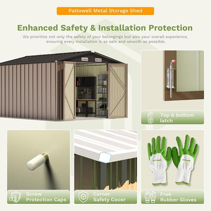 Patiowell 10 x 12 FT Metal Storage Shed - Image 6