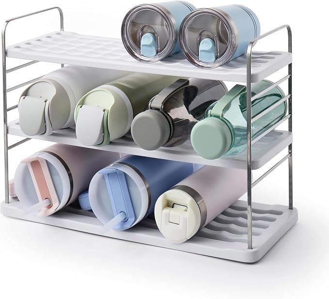 YouCopia UpSpace 12 Water Bottle Organizer, Adjustable Tumbler Cabinet Rack by YouCopia