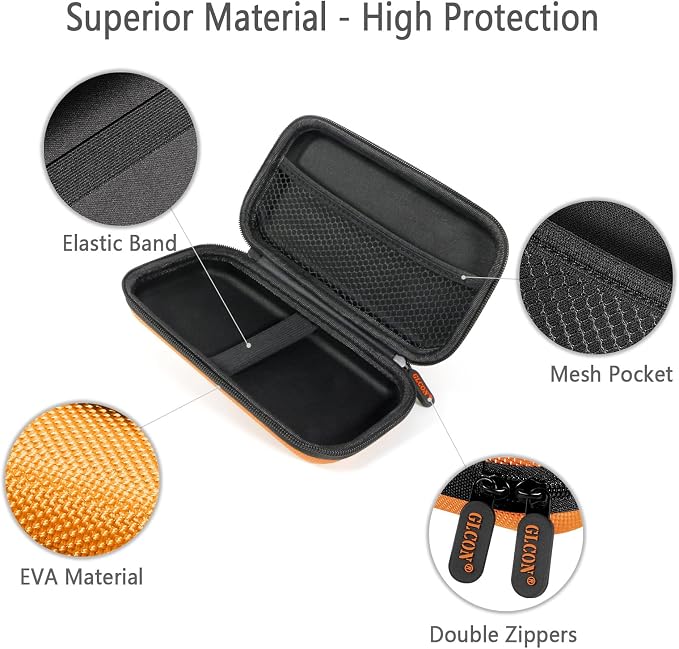 Orange Shockproof Hard EVA Carrying Case Travel Pouch - Image 4