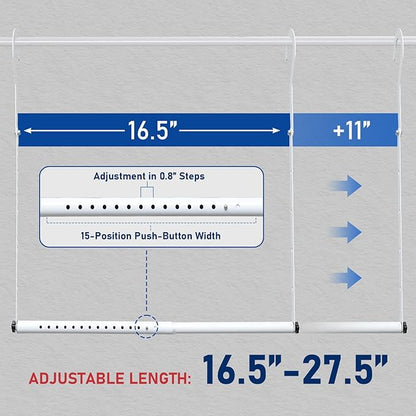Hanging Closet Rod Extenders, Adjustable Width and Height Closet Extender - Image 4