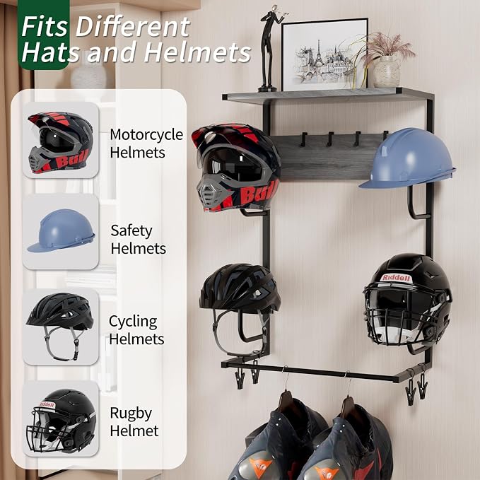 Motorcycle Helmet Holder Wall Mounted, Helmet Holder Wall Mount - Image 2