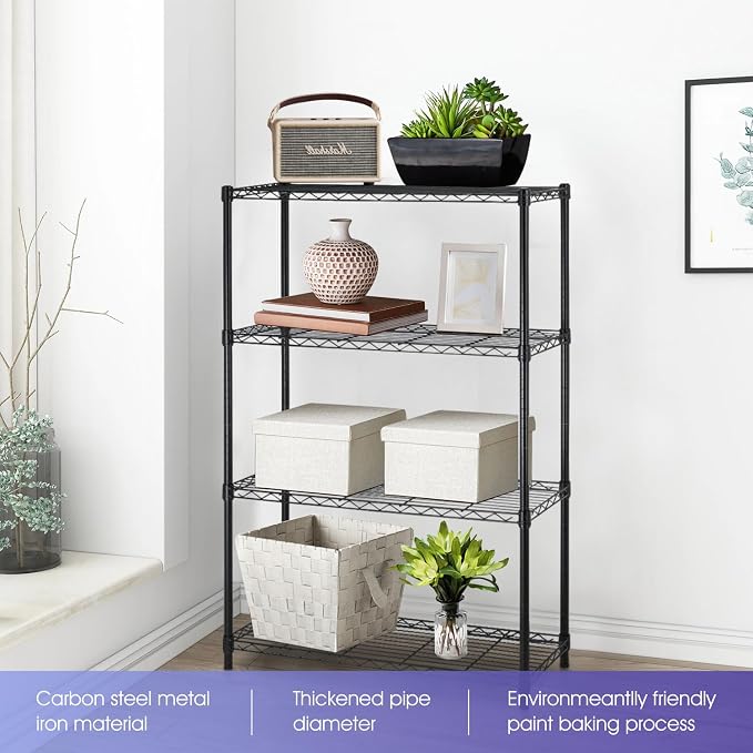 PayLessHere | 4-Tier Wire Shelf | 36"x14"x54" | Black | Adjustable Racks | - Image 4