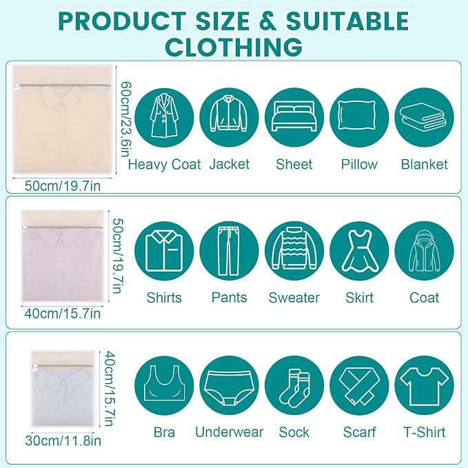 Dntorx 6 Pack Durable Cotton Mesh Laundry Bags - Image 2