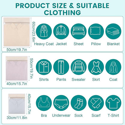 Dntorx 6 Pack Durable Cotton Mesh Laundry Bags - Image 2