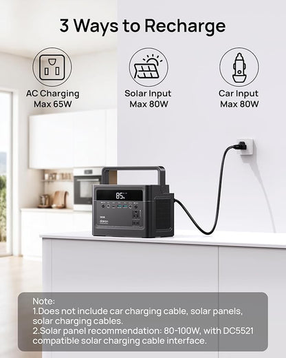 Portable Power Station, 288Wh LiFePO4 Battery, 350W Power Bank - Image 4