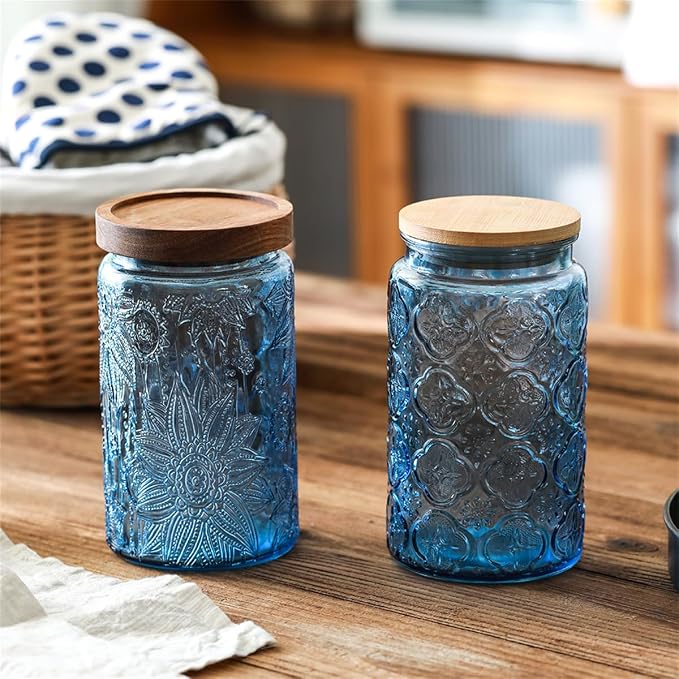 ANSQU Vintage Glass Storage Jar - 34 oz Mason Jar - Image 4