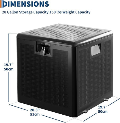 IDEALHOUSE 28 Gallon Resin Deck Box, Weatherproof and UV Resistant Outdoor - Image 2