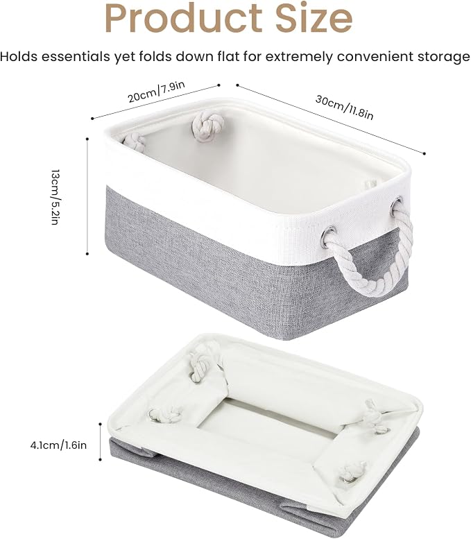 11.8x7.9x5.2 Inch Fabric Small Storage Bins - Image 4