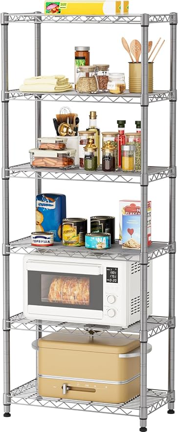 5 tire Shelves Storage Wire Shelving Unit Metal Shelf Adjustable Organizers by Golpart