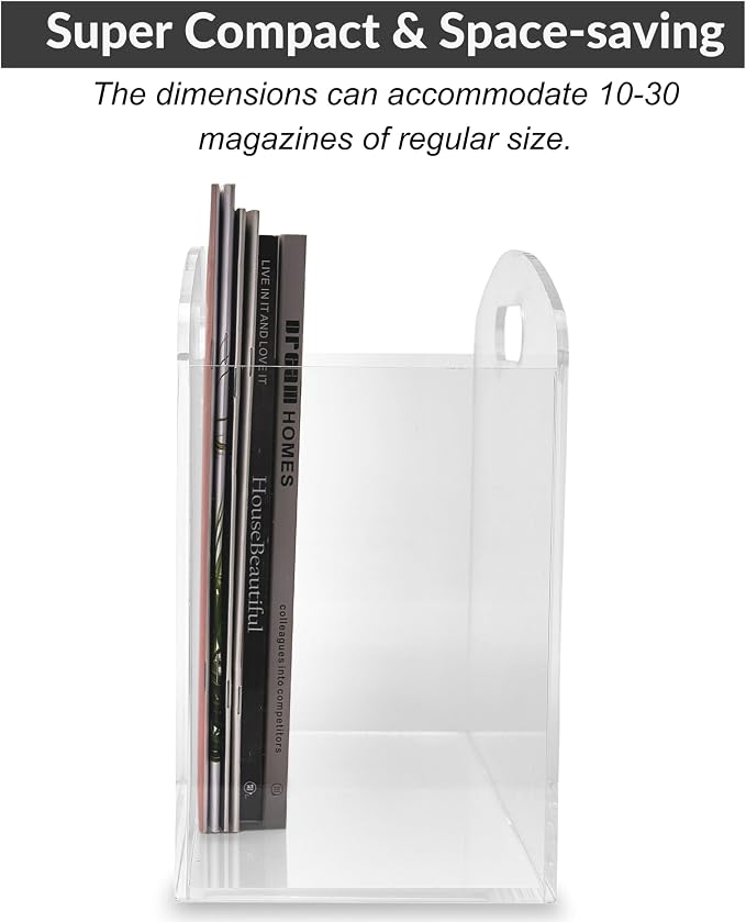 Magazine Rack - Clear Acrylic Magazine Holder, Acrylic Newspaper Stand Organizer - Image 6