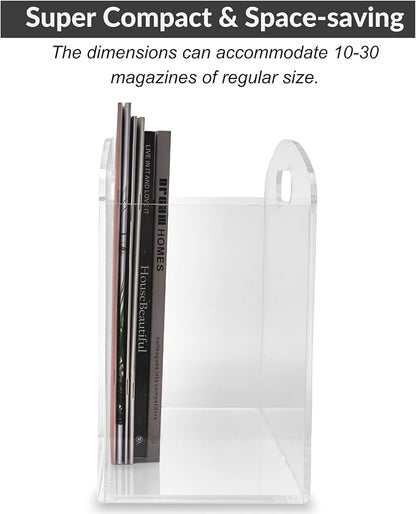 Magazine Rack - Clear Acrylic Magazine Holder, Acrylic Newspaper Stand Organizer - Image 6