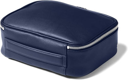 Leatherology Navy Blue Large Travel Organizer – Full-Grain Leather Toiletry Bag - Image 6