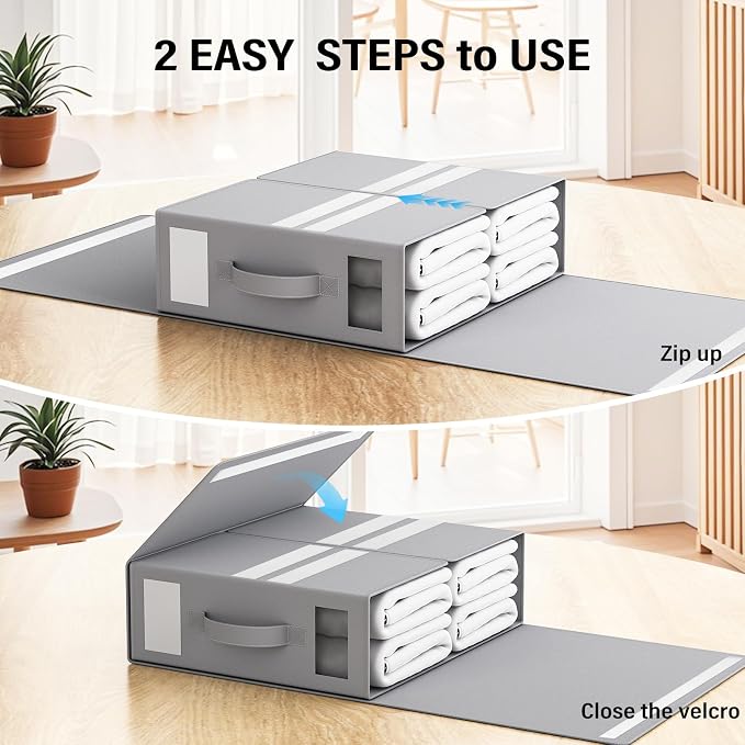 Bed Sheet Organizers and Storage, Foldable Fabric Storage Bins - Image 6