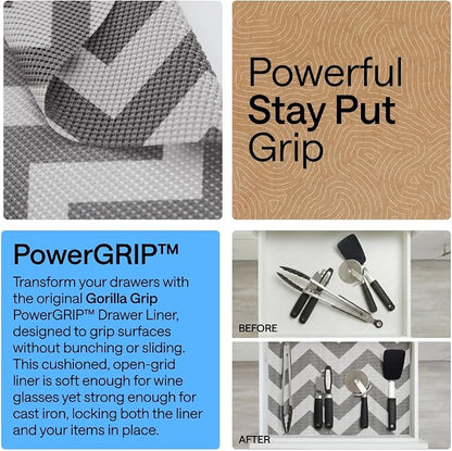 GORILLA GRIP powerGRIP Drawer Shelf and Cabinet Liner, Thick Strong Hold - Image 3