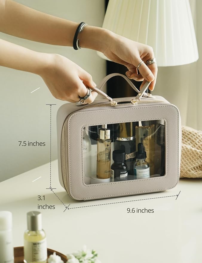 Popvibe Clear Makeup Bag Travel Cosmetic Case Transparent Toiletry Bag - Image 3