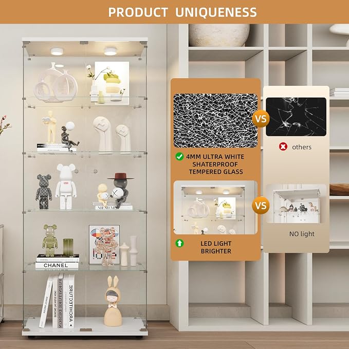 Beauty4U Glass Display Cabinet - Image 5