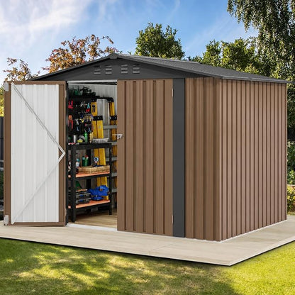 DWVO 7x5FT Outdoor Storage Shelter, Roomy Steel Tool Shed by DWVO