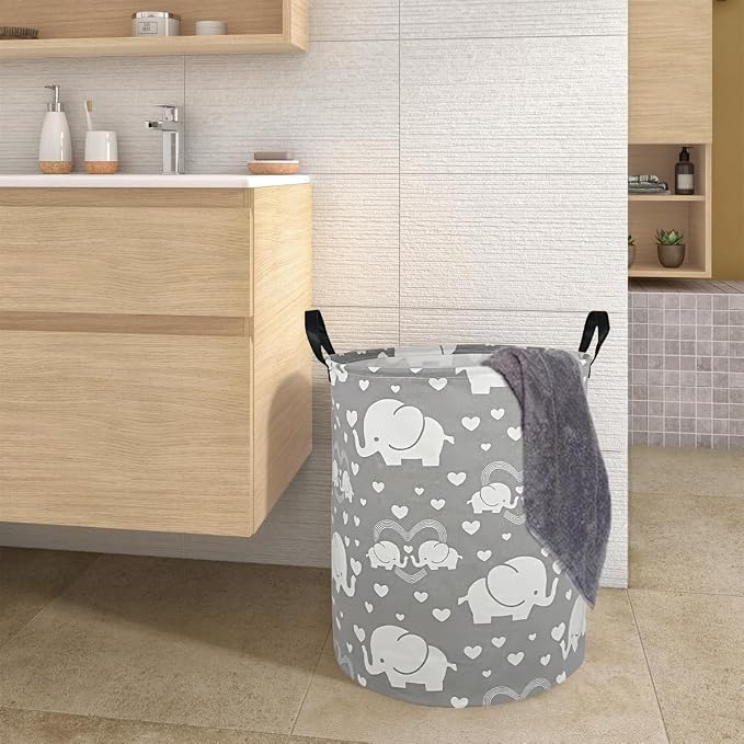 Round Laundry Hamper Storage Basket Laundry Organizer Hamper Storage Bins - Image 3