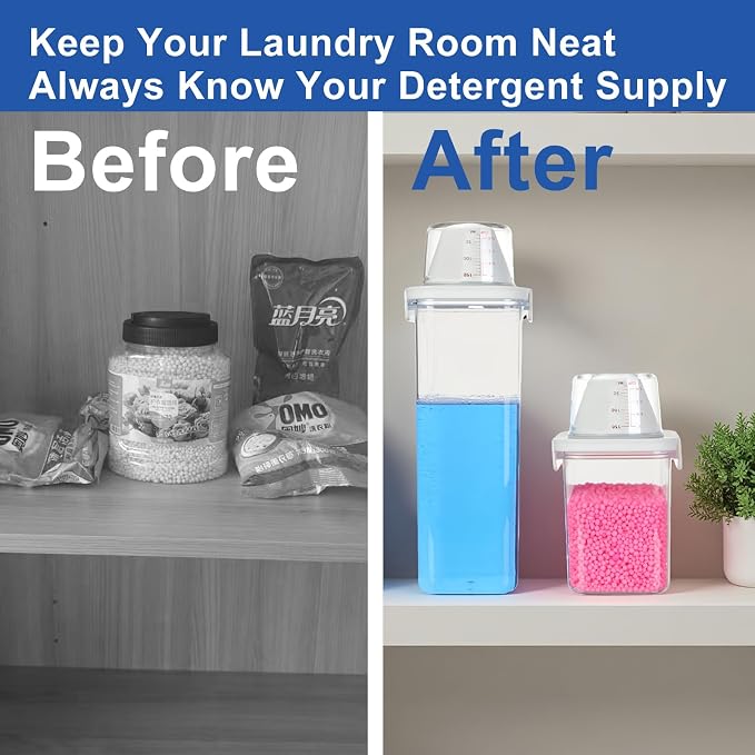 Laundry Detergent Dispenser, Liquid Laundry Container & Powder Soap Dispenser - Image 6