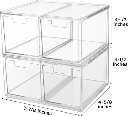STORi Stackable Desk Organizer drawers, 4 Tall Drawers - Image 2