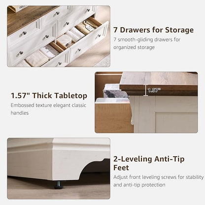T4TREAM Farmhouse 7 Drawers Dresser - Image 5