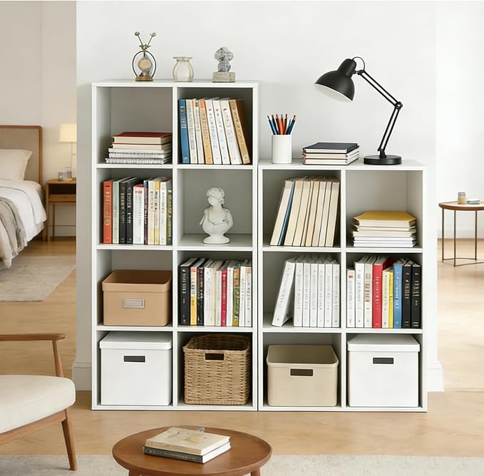 8-Cube Storage Organizer Shelf, Open Cube Bookshelf, Reversible Bookcase - Image 6