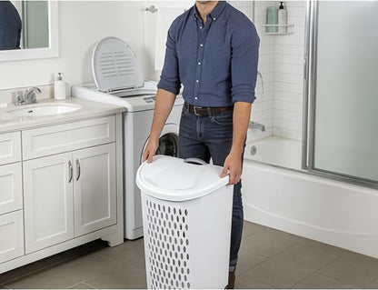 Wheeled Laundry Hamper with Retractable Handle, Plastic Rolling Laundry Basket - Image 6