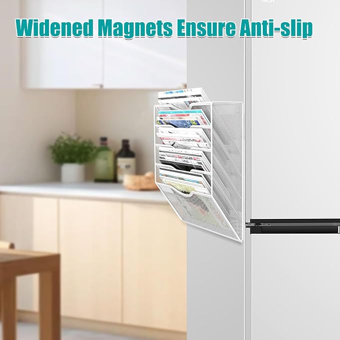 5-Tier Magnetic File Organizer, No Drilling Installation, Magazine Rack - Image 8