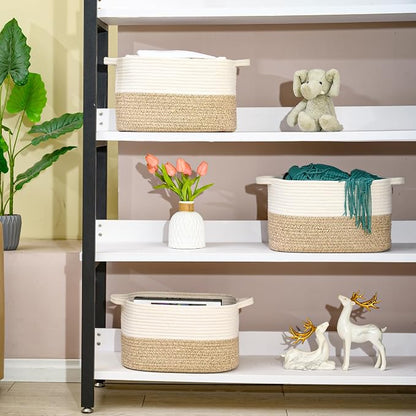 DUHEL Cotton Rope Woven Storage Basket, Used - Image 7