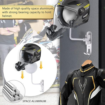 Kikerike Motorcycle Helmet Rack Wall Mount 180 Degree Rotation Metal Armet - Image 5