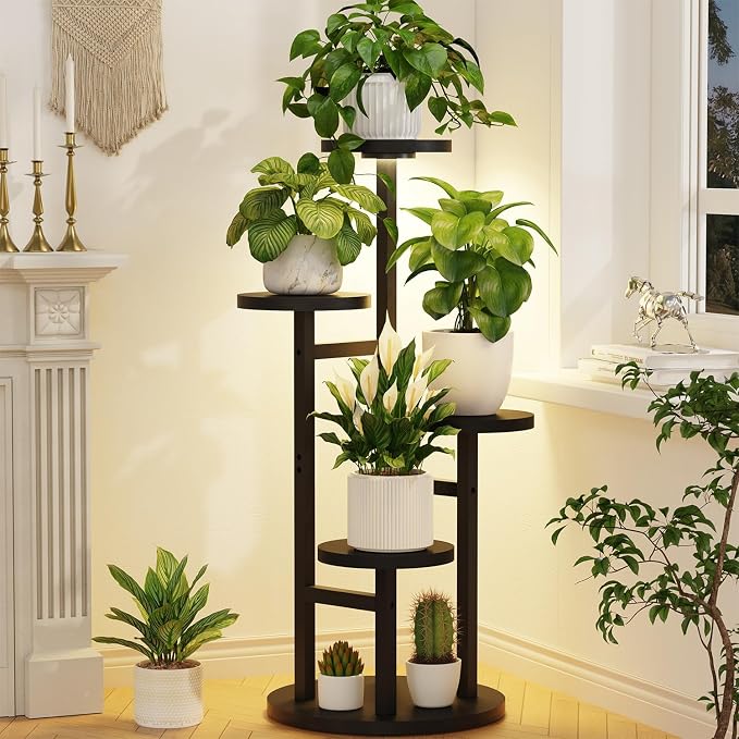 ASZOLA 4 Tiered Wood Plant Stand Indoor Corner by LASZOLA