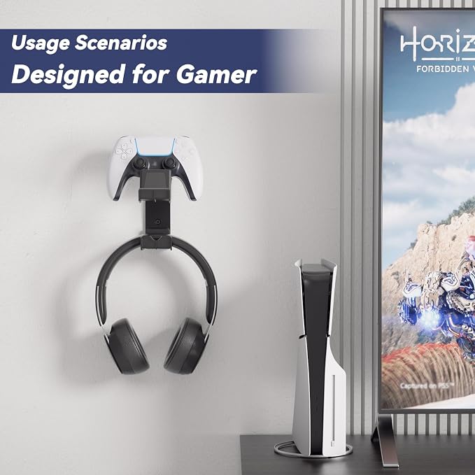 KDD Dual Controller & Headphone Holder Stand Wall Mount - Image 5