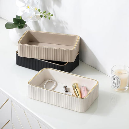 Desk Organizer Tray, PU Leather Nightstand Organizer Perfume Valet Tray - Image 8
